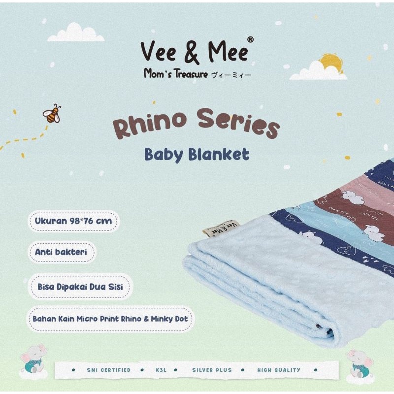 Vee &amp; Mee Baby Blanket Rhino Series - Selimut Bayi