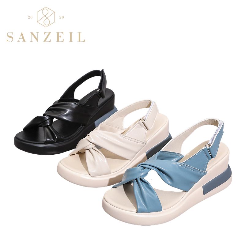 SANZEIL Savina Wedges Ringan Dengan Model Knot N Tali Belakang Velcro X0007