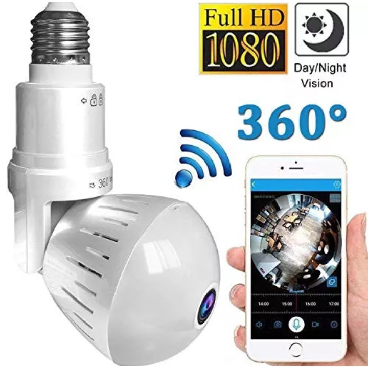 Cctv Bohlam Lampu Wifi Hd 1080p Kamera Tekuk 180 Derajat V16 - BOHLAM V16