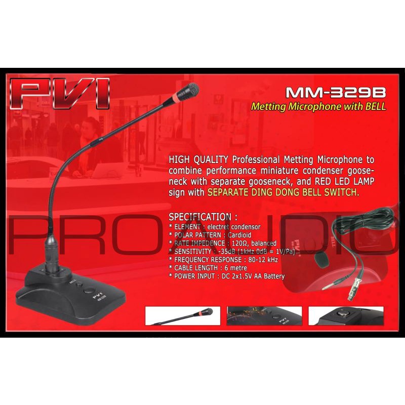 Mic Microphone Meeting Podium PVI MM-329B MM 329 B MM 329B Original