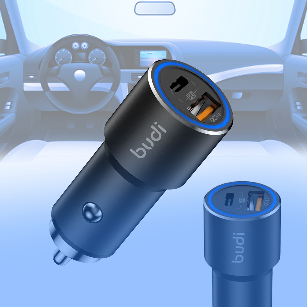 Car Charger Tipe IDO Fast Charge 1 Port Kabel USB Quick Charger 3.0 18W + 1 Port PD USB-C 20W Output Saver Aksesoris Mobil - TC 501
