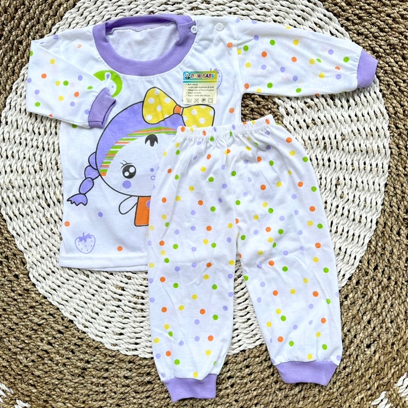 Setelan Baju Bayi Oblong Pnjang Bayi Kaos Oblong Bayi Celana Bayi Baju Bayi 3-12bln ASYAM BABY