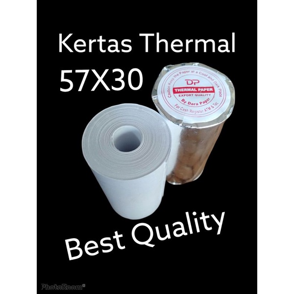 KERTAS THERMAL POLOS UK 57X30/58X30COCOK SEMUA JENIS PRINTER EDC BLUETOOTH