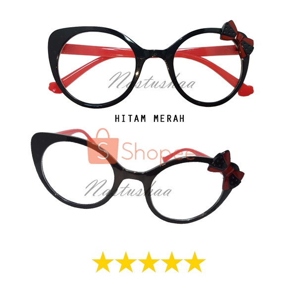 Kacamata Hitam Anak Model Cat Eye Variasi Pita Sunglasses Kids Anti UV Cute Baby Korean Style Tanpa Box