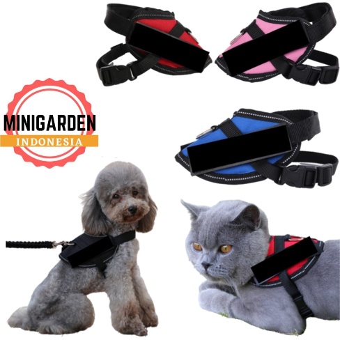 HARNESS ANJING KUCING dog harness reflective rompi hewan nylon tali tuntun