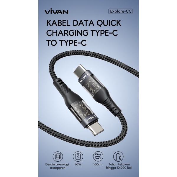 Vivan Explore-CC USB-C to USB-C PD Quick Charge Kabel Data Cable