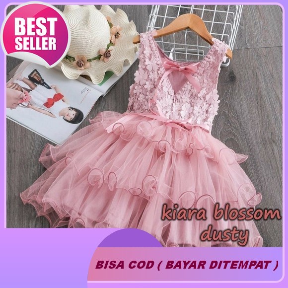 Dress Anak Perempuan 3-7 Tahun / Dress Bloomy Vest Pattern / Fashion Dress Korean Anak / Grosir Baju