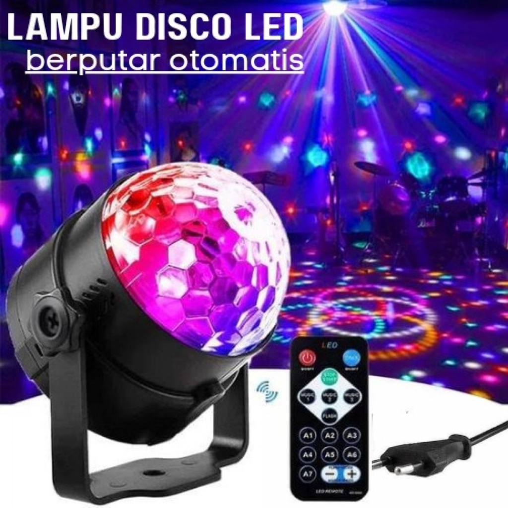 Lampu Disco Proyektor LED RGB Taffled Remote Control EU Plug