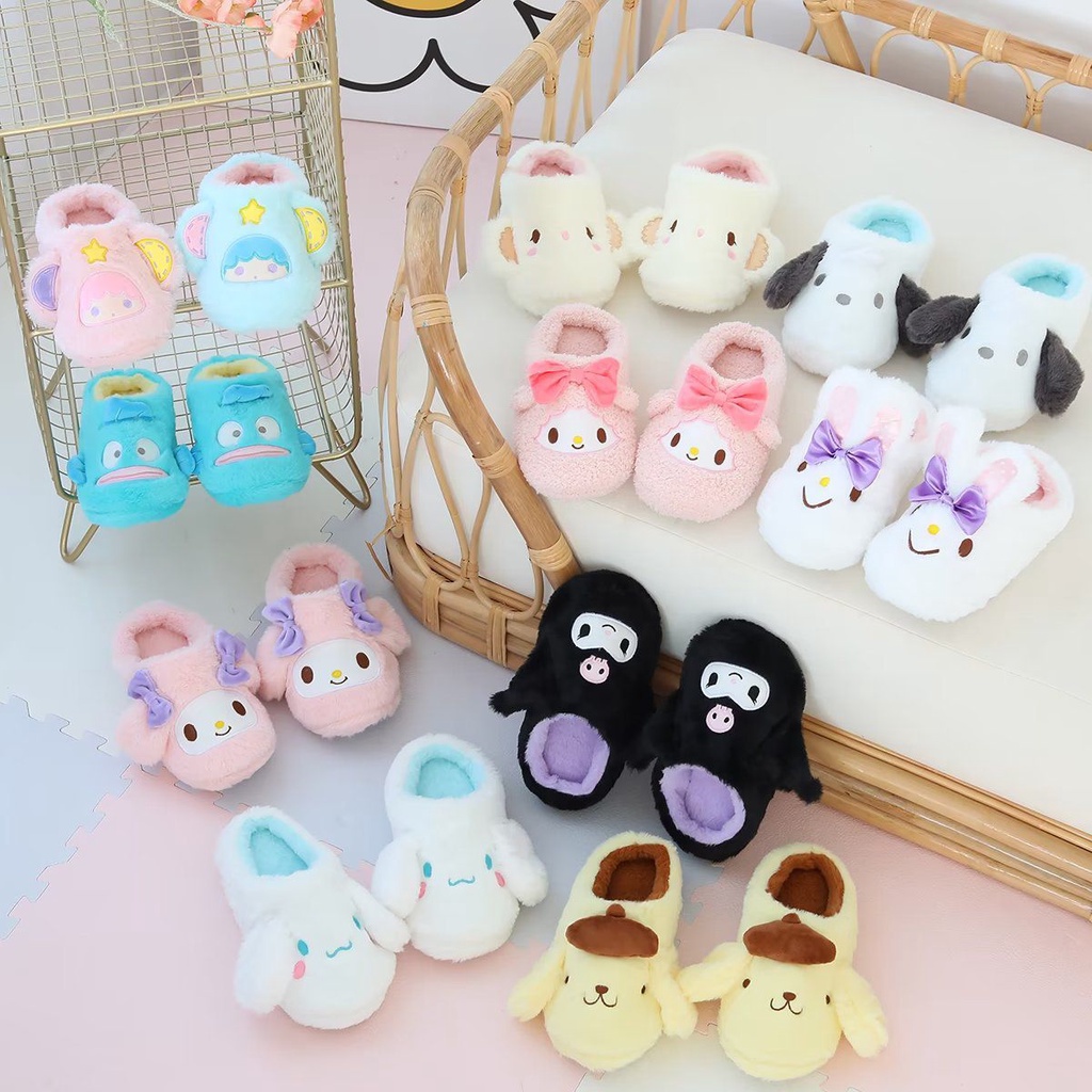 SANDAL RUMAH CINNAMOROLL MELODY KUROMI TWIN STARS KIKI LALA HANGYODON POMPOMPURIN HELLO KITTY SEPATU KAMAR IMPOR