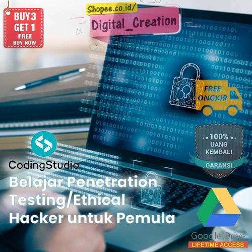 Kursus Penetration Testing | Ethical Hacking - Cyber Security Hacker | Coding Studio - Bahasa Indonesia | White Hacker | Lengkap untuk Pemula