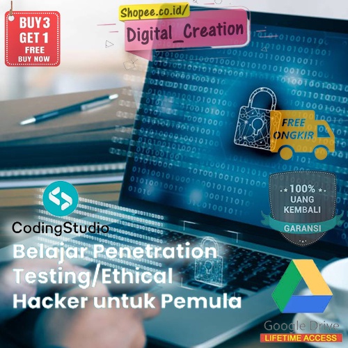 Kursus Penetration Testing | Ethical Hacking - Cyber Security Hacker | Coding Studio - Bahasa Indonesia | White Hacker | Lengkap untuk Pemula