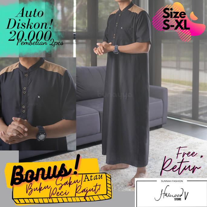 Gamis Hejaz Bunayya Sunnah Clothing Jubah Putih Pria Toyobo Kombinasi