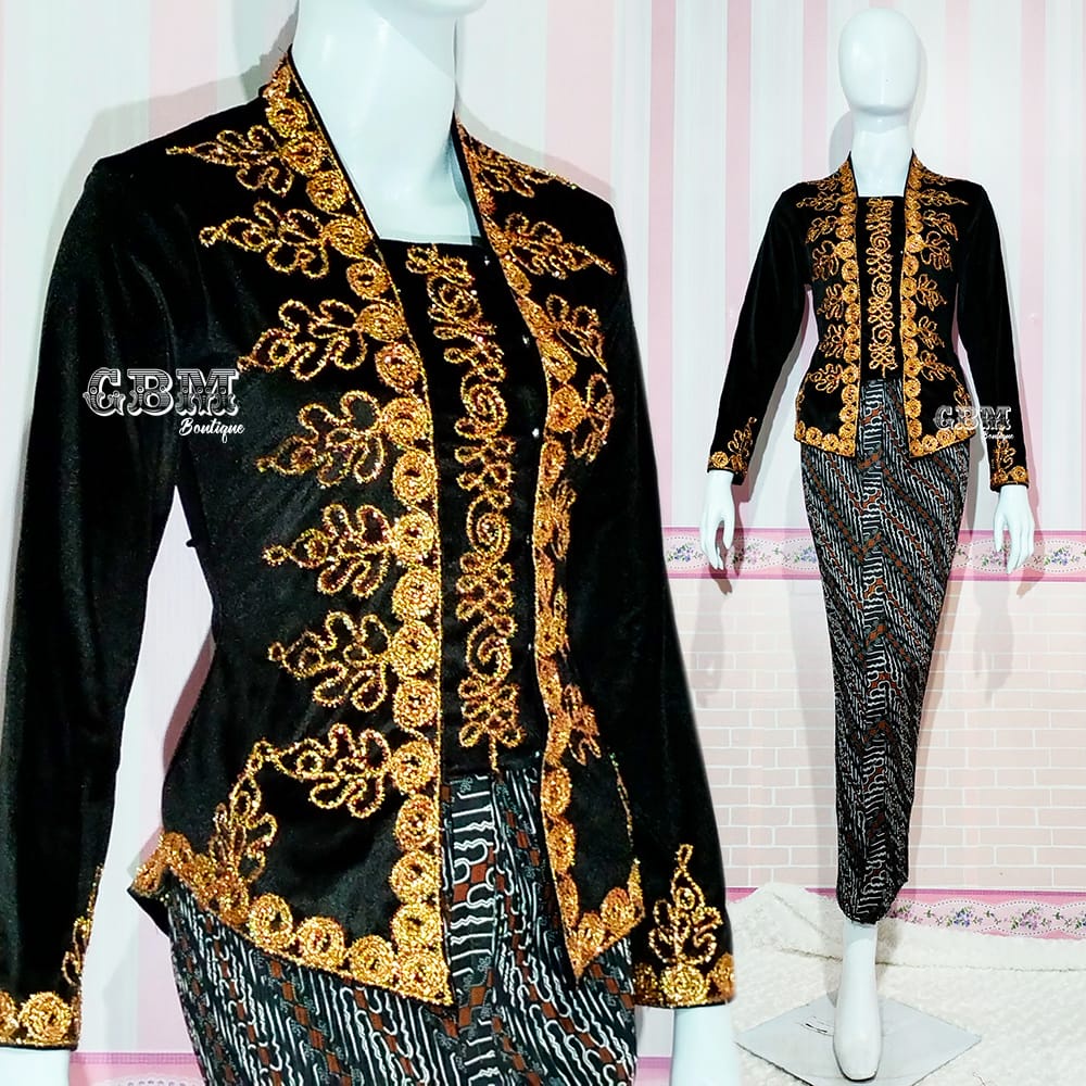 kebaya wanita Set Kebaya Modern Kutubaru Bludru/ Baju Wisuda/ Pesta/ Lamaran/ prewedding/ Seragam Am