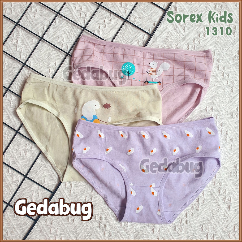 CD Sorex Kids 1310 Girl | Celana dalam anak - remaja motif cewe | Bahan lembut dan Berkualitas | Gedabug