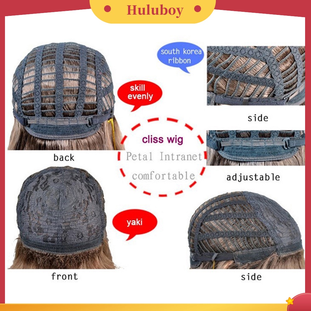 Wig Rambut Extension Model Panjang Gelombang Keriting Warna Emas Untuk Wanita