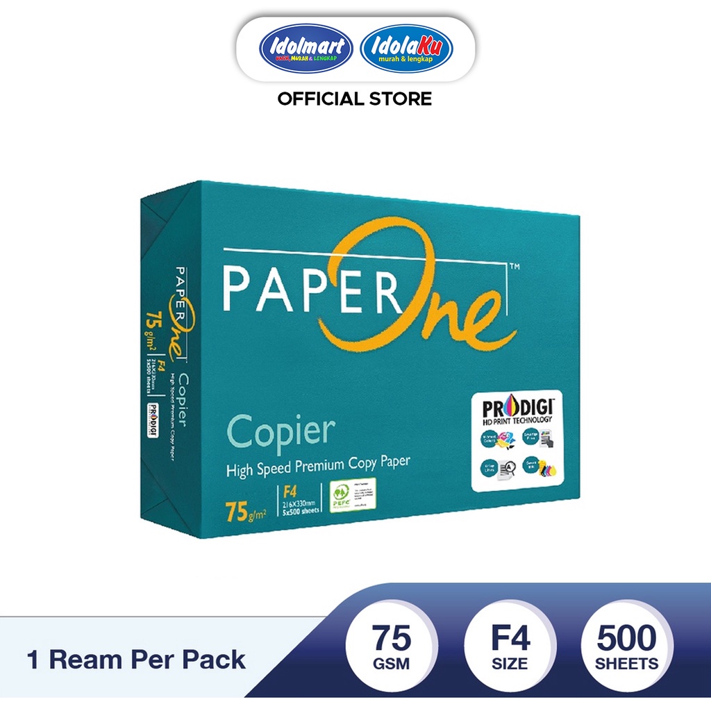 

IDOLMART Kertas HVS F4 Paper One 75gr - PaperOne Bogor