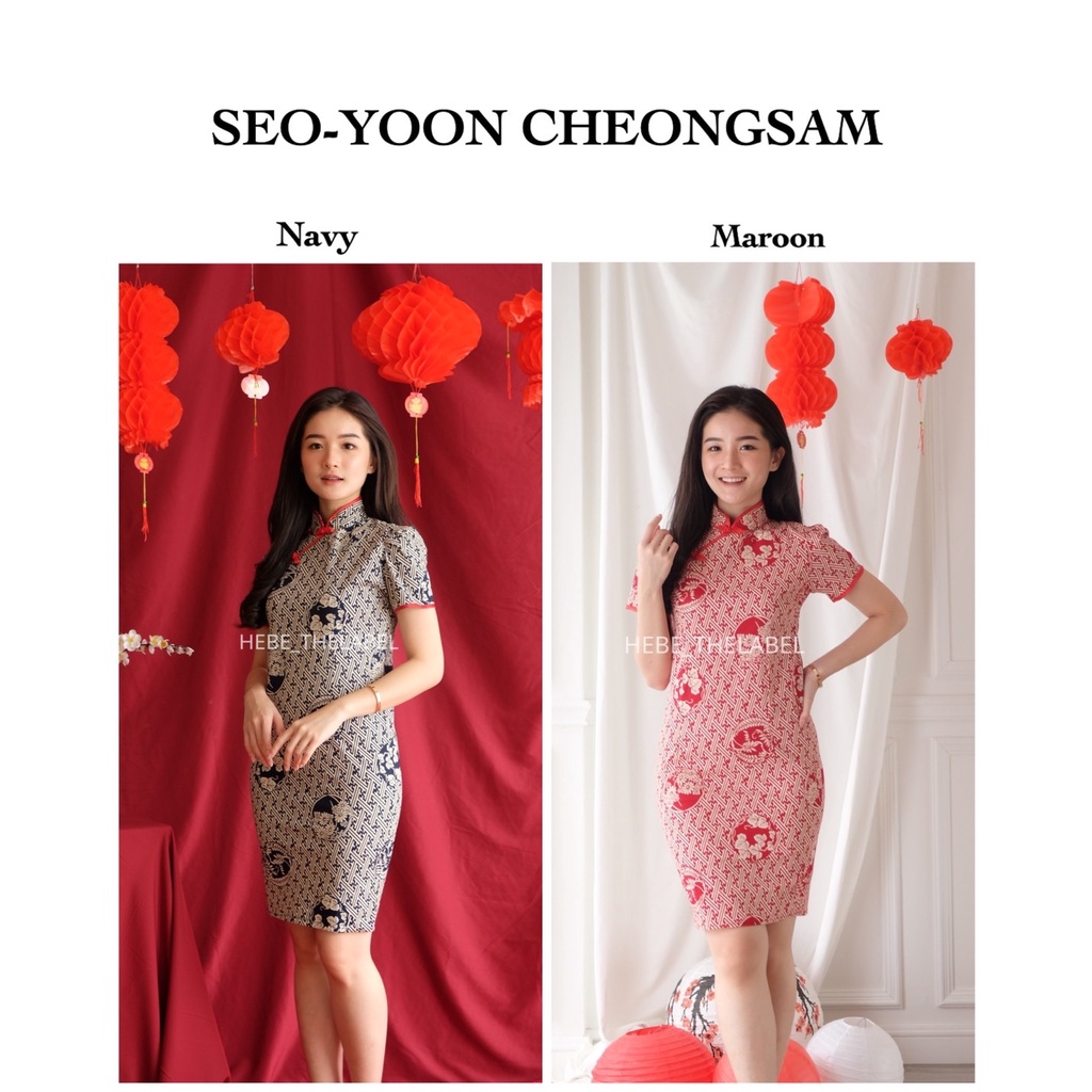 Seo-Yoon Batik Cheongsam Chinese New Year - Pakaian Wanita