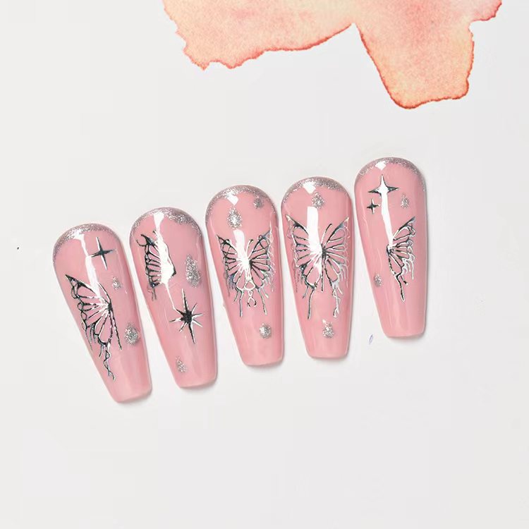 1pcs DIY Nail Art Stiker Fashion 3D Cair Logam Kupu-Kupu Astral Nail Decal Stiker Manicure Art Dekorasi Untuk Wanita Dan Anak Perempuan