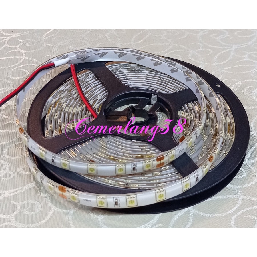 LED Strip Flexible 5050 24V putih 300 LED/Roll WaterProof IP44