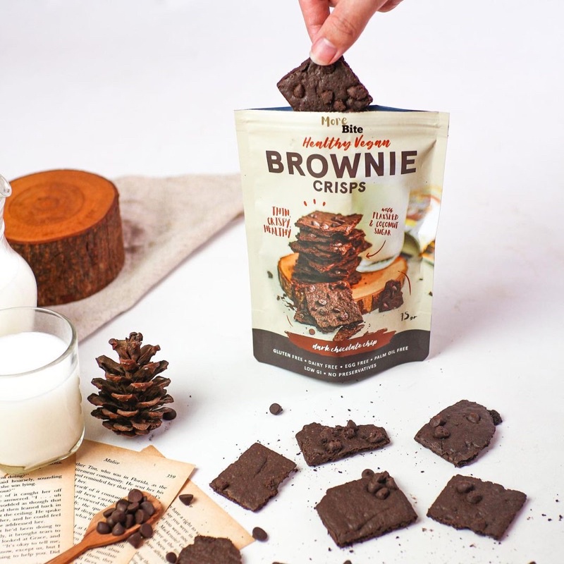 

Brownies Crispy Dark Chocolate (75gr)- Healthy Brownies Vegan Chips Brownies Kering