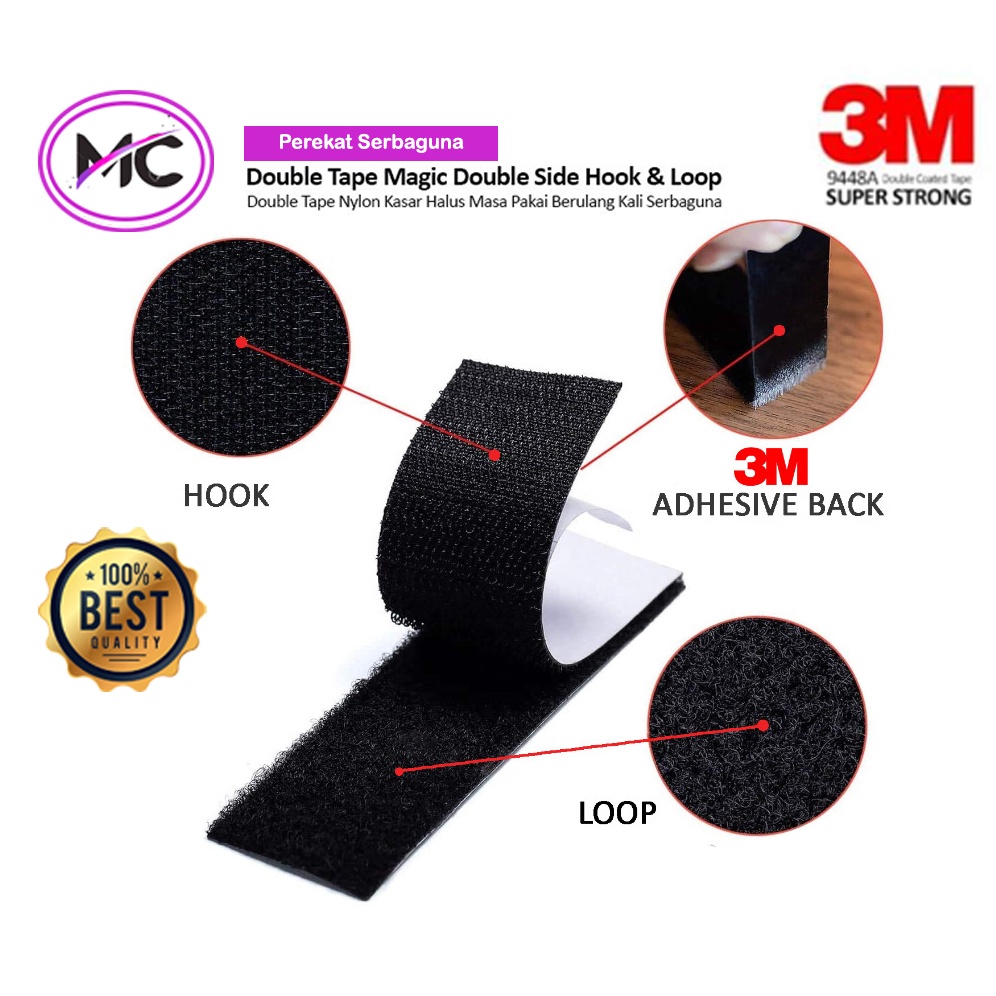 Velcro Tape 10cm Velcro Perekat Lakban Double Tape Super Kuat Hook and Loop Adhesive Serbaguna Magic Praktis Murah