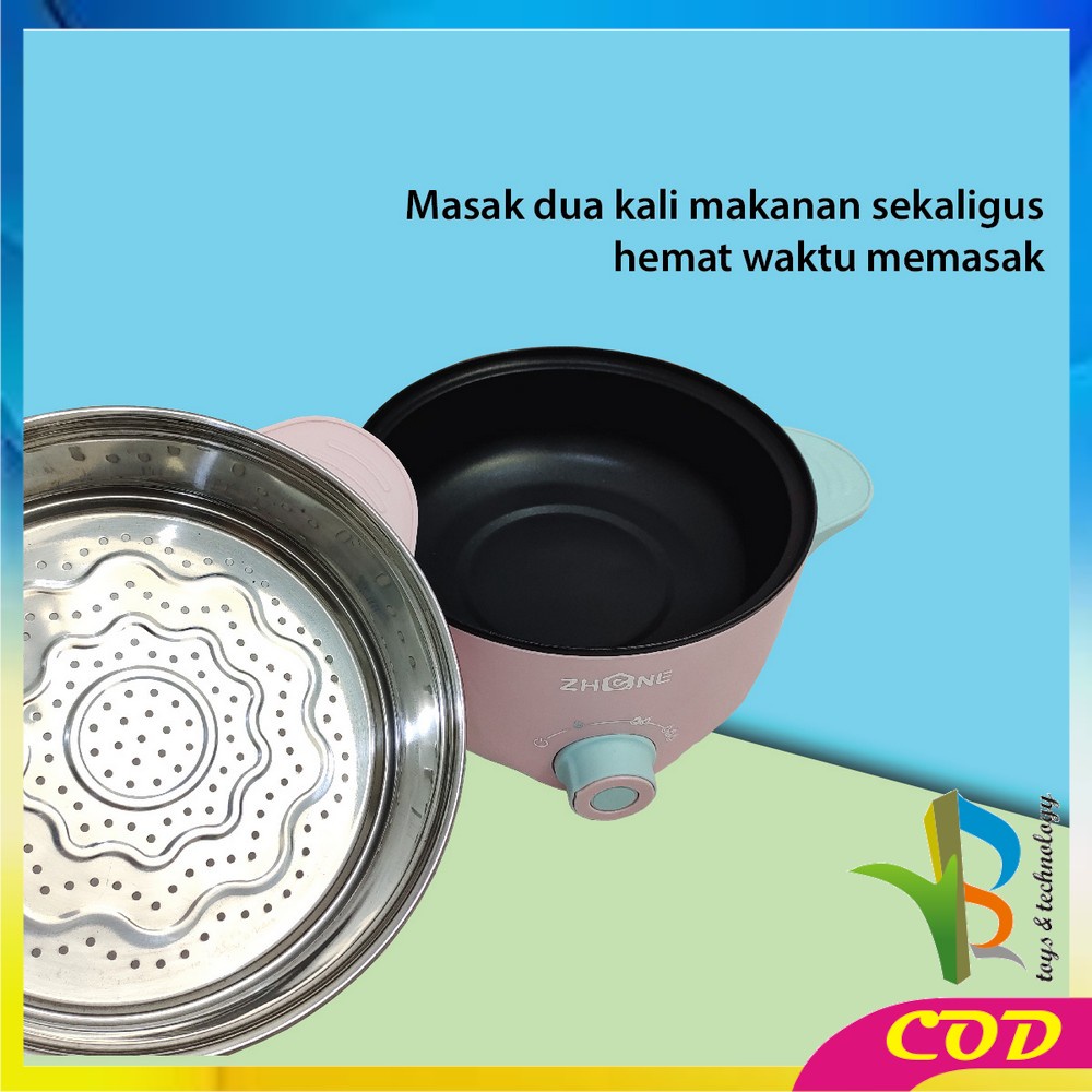 RB-C521 Panci Listrik Electric Kukusan Serbaguna Cooker Tingkat Multifungsi Lapisan Keramik Panci Anti Lengket