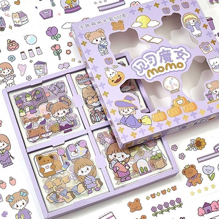 

[PRODUK REPUG] [ACQ] Sticker Waterproof Sticker Momo Dapat Box Isi 100 Lembar EYT