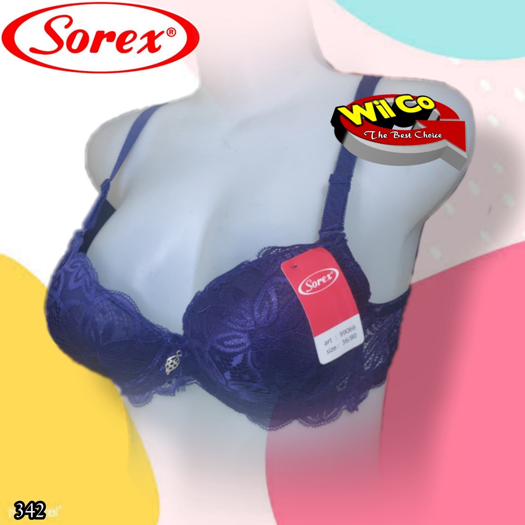 J342  BRA BRUKAT| BH BUSA PAKAI KAWAT | CUP KECIL 32 - 36 DUA PENGAIT BRA  SOREX  ART 99066