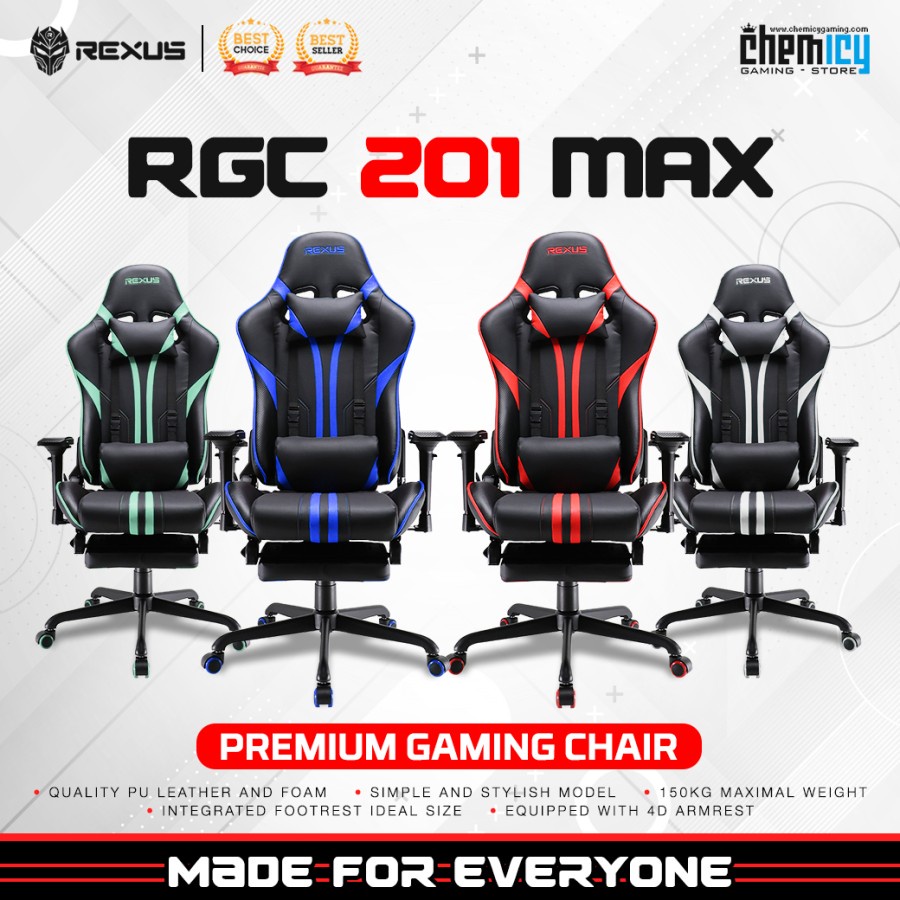 Rexus RGC 201 Max / RGC201 Max Gaming Chair / Kursi Gaming