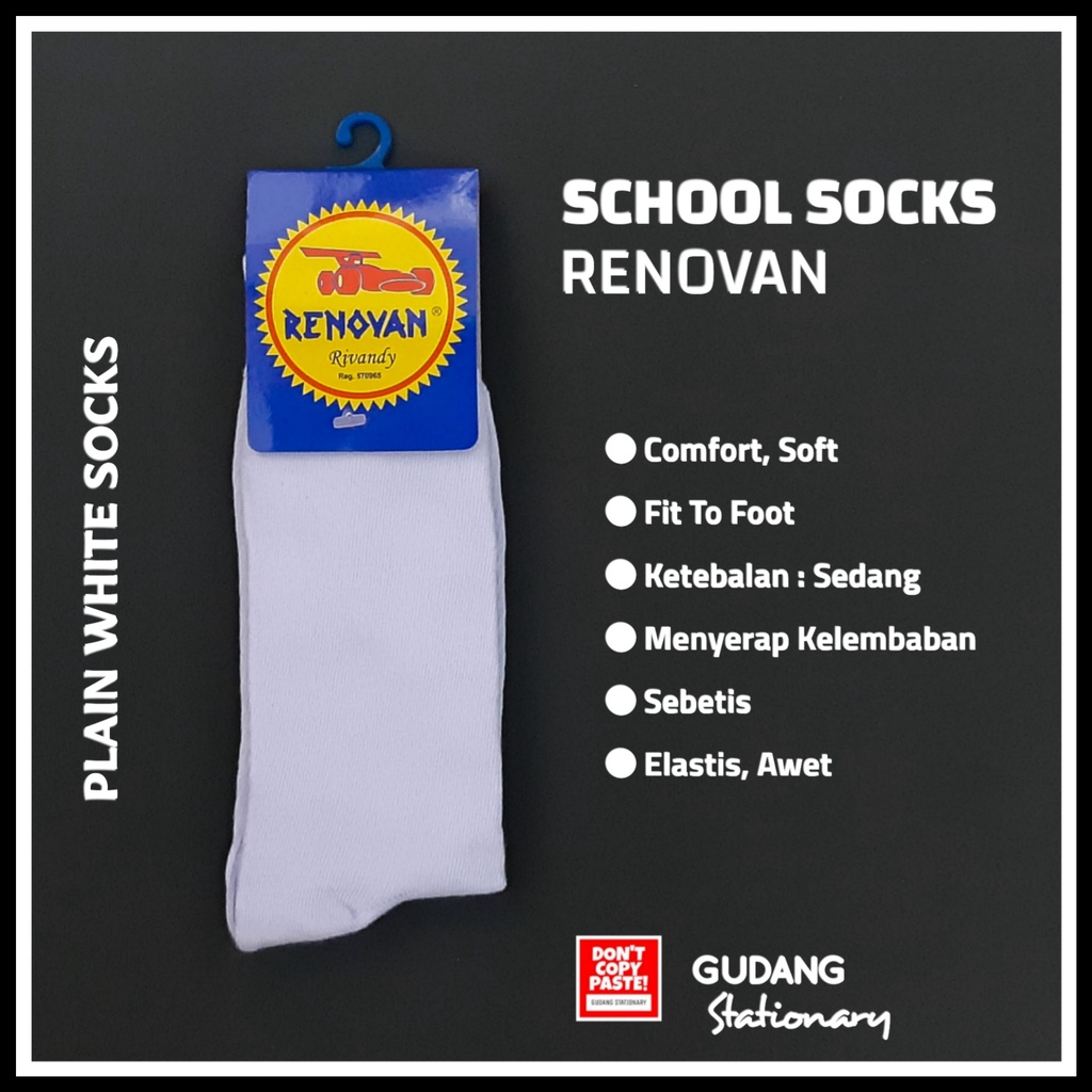 Kaos Kaki School Putih RENOVAN