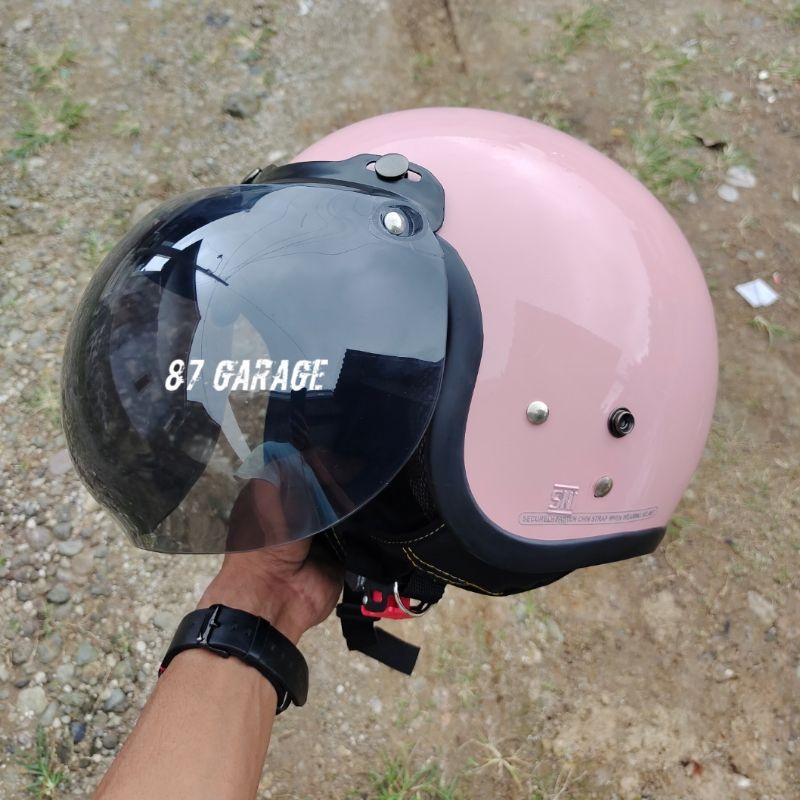 HELM BOGO POLOS DEWASA PRIA WANITA FULL LEHER