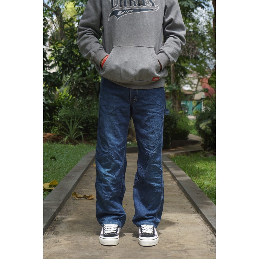 Celana panjang carpenter blue jeans pria / celana seken