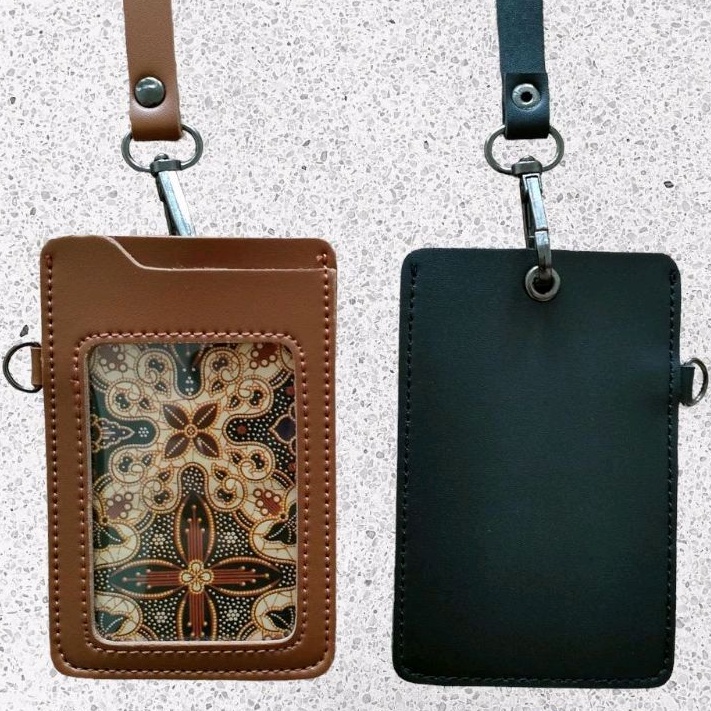 

Name Tag ID Card bahan kulit 2 Slot PROMO