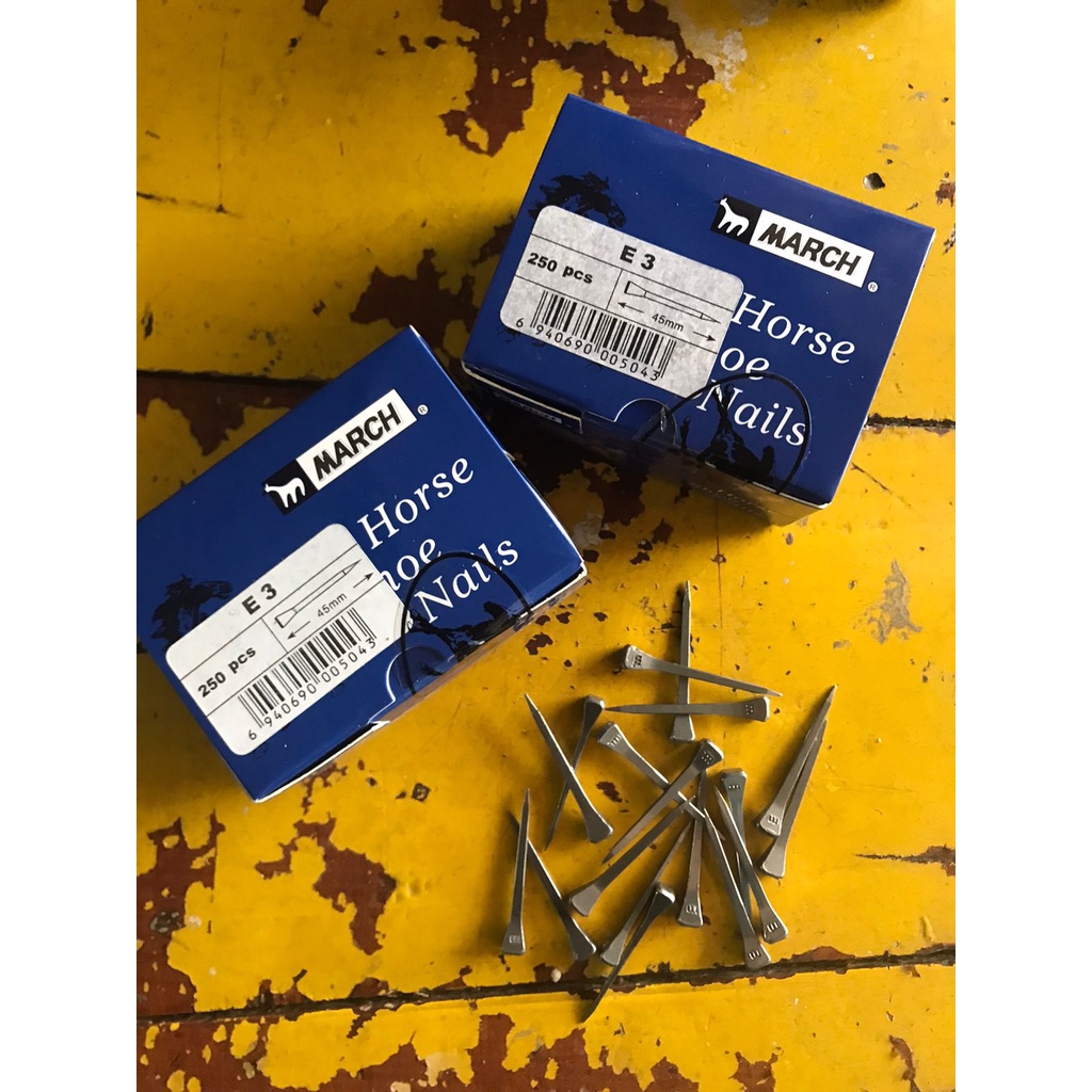 Paku Kuda 1 Box Dus Import Paku Merk MARCH Paku Sepatu Tapal Kuda Pacu hingga Tunggang