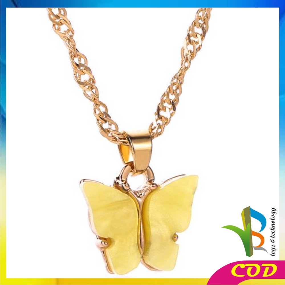 RB-K76 Kalung Kupu Kupu Butterfly Kalung Rantai Akrilik Kupu Kupu Korean Fashion Kalung Rantai Wanita Aesthetic Import Ala Korea