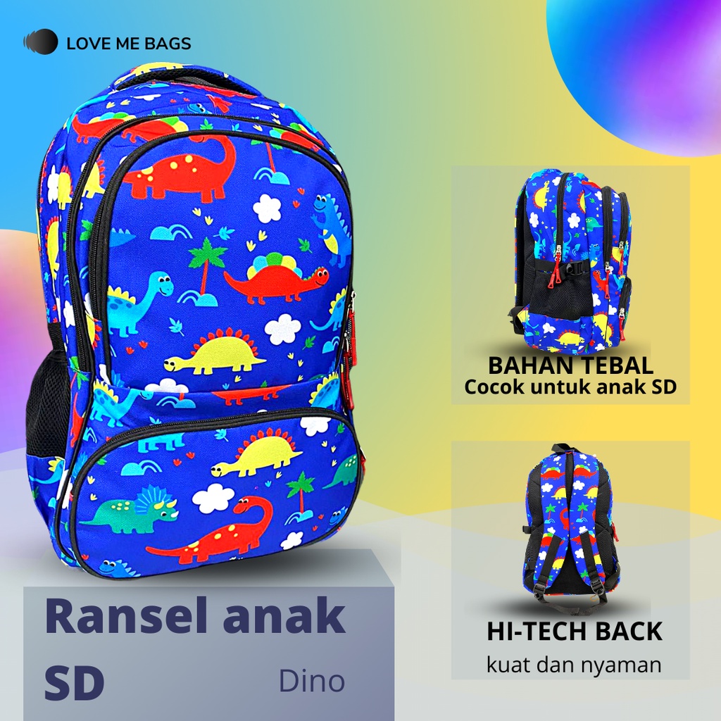 LMB Tas Anak Sekolah SD Remaja Import Bahan Canvas Premium Tebal Karakter Kartun Lucu