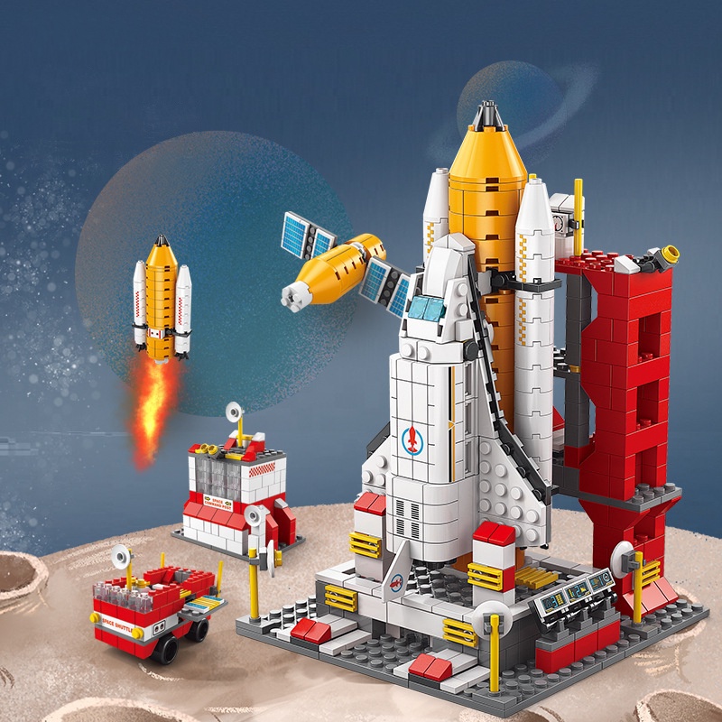 Nano Block Brick Rocket Kotak Pesawat Ulang-alik Peluncuran Roket 3DPuzzle Mainan Balok Susun