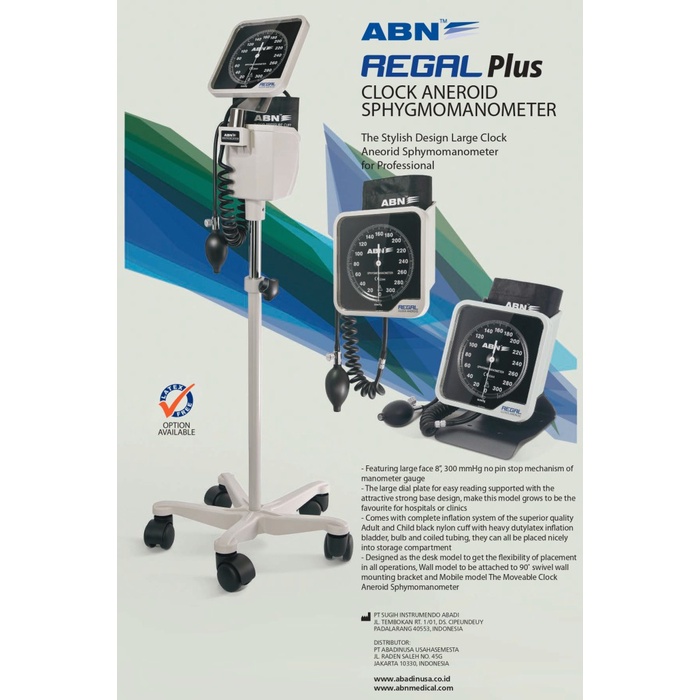 ABN Regal Clock Aneroid Mobile Model / Tensimeter Manual Stand Jarum