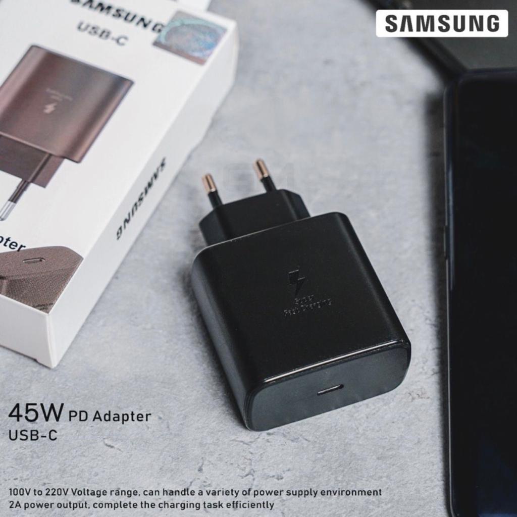 Batok Travel Adaptor Samsung S20 S21 45W Usb C Super Fast Charging Original 100%