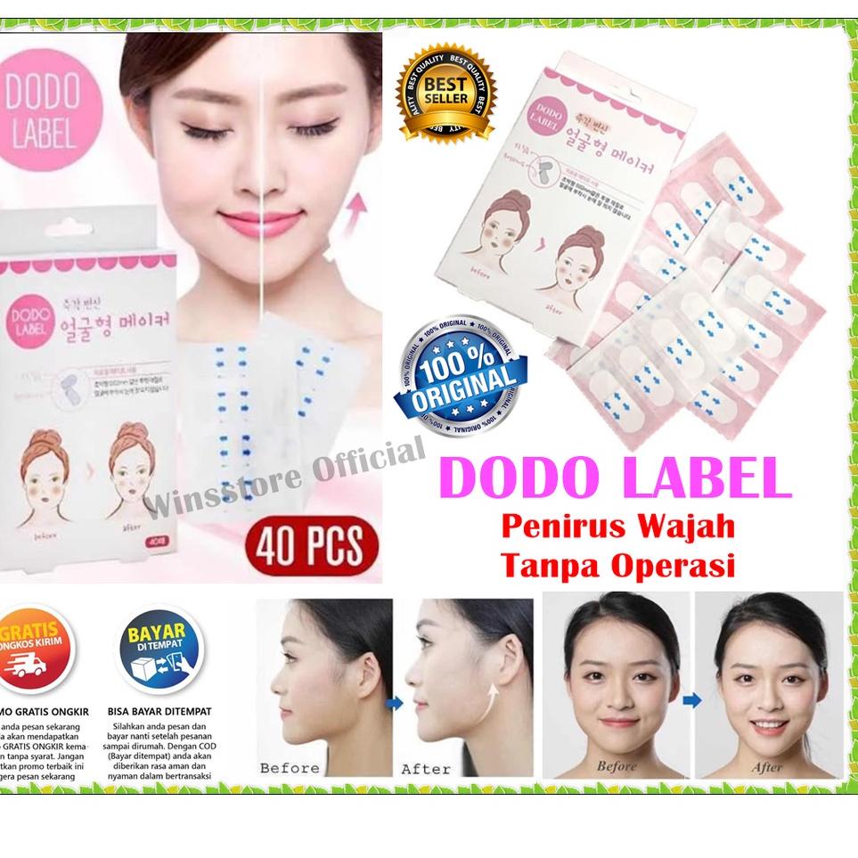 Harga Bersahabat [40pcs] Label Stiker Penirus Wajah Tirus Tanpa Operasi - Dodo Label Korea Face Lift