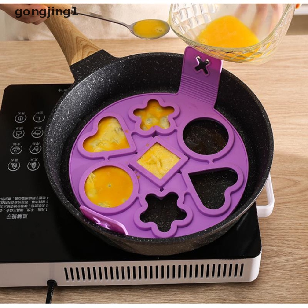 Ggg 7lubang Non Stick Pan Egg Omelette Tools Silikon Egg Pancake Maker Cetakan Telur ID