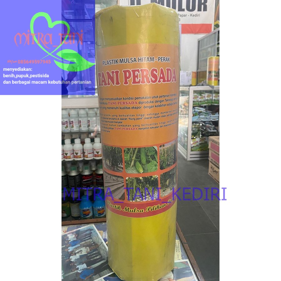 Plastik Mulsa Hitam Perak Cap TANI PERSADA, tebal 0,35mm, panjang 160m, lebar 100cm Berat 5,4kg