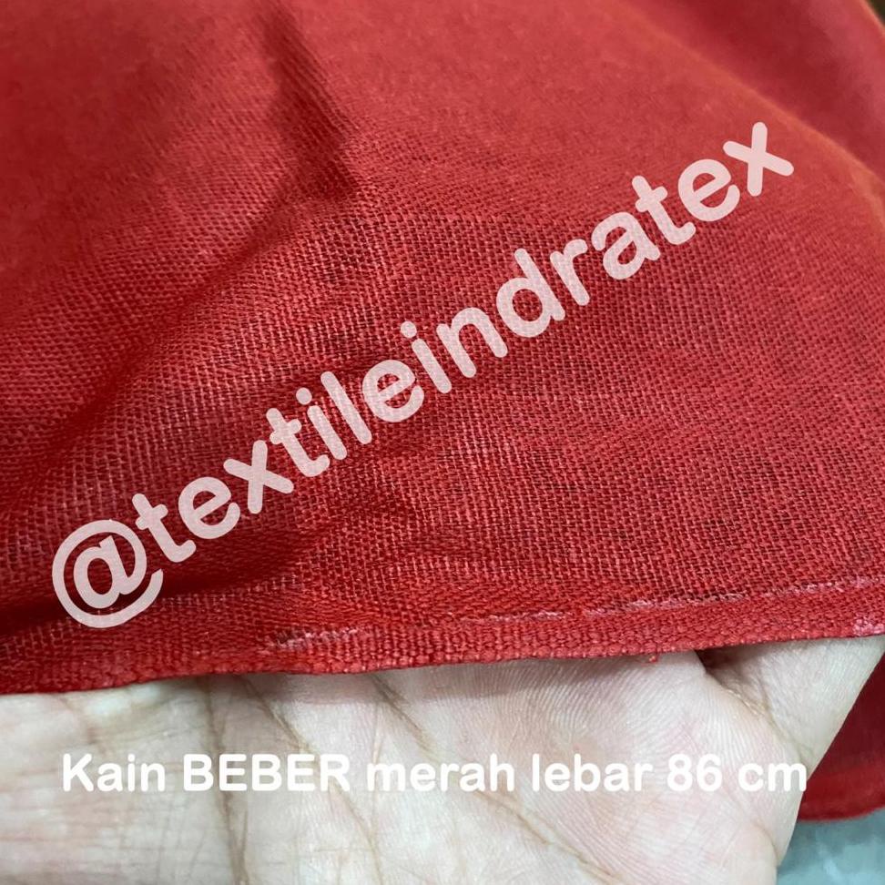 (No(T87X)♥☞) ( per setengah meter ) KAIN STAGEN LILIT katun merah BEBER CAP IBU DAN ANAK lebar 86 cm