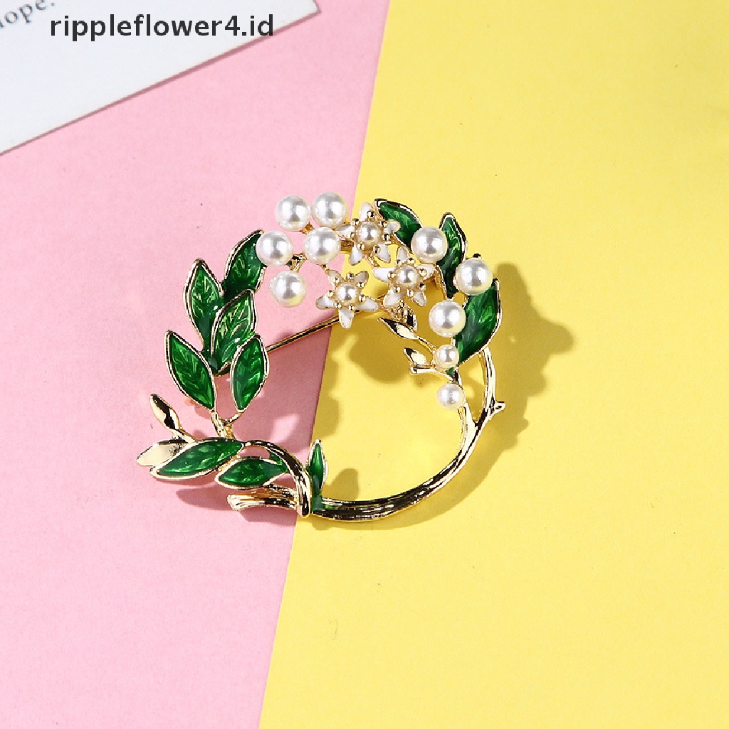 {rippleflower4.id} Fashion Bermutu Tinggi Menetes Glasir Glasir Lily Of The Valley Mutiara Imitasi Bros Gardenia Bros Kreatif Sederhana Aksesoris Wanita~