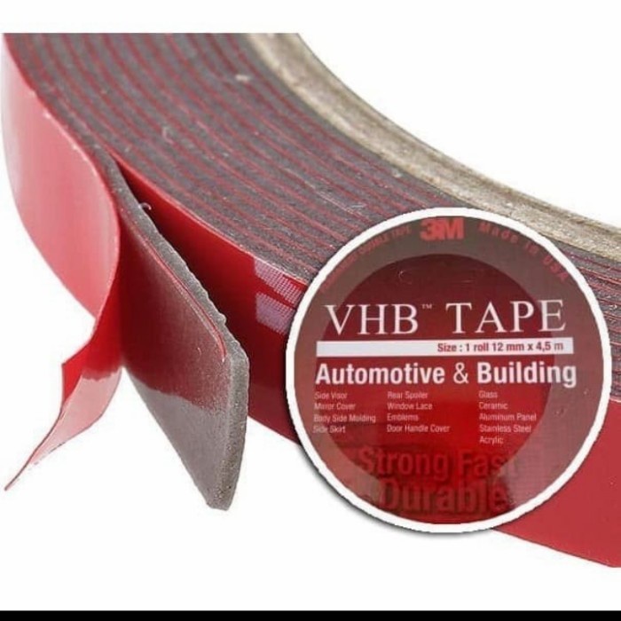 

✨NEW✨ - double tape vhb 3m ORI 12mmx4,5M Lem Super Kuat Lem Talang air Mobil
