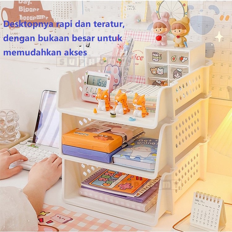 Rak Buku minimalis Rak Kecil Box File Organizer Stationery