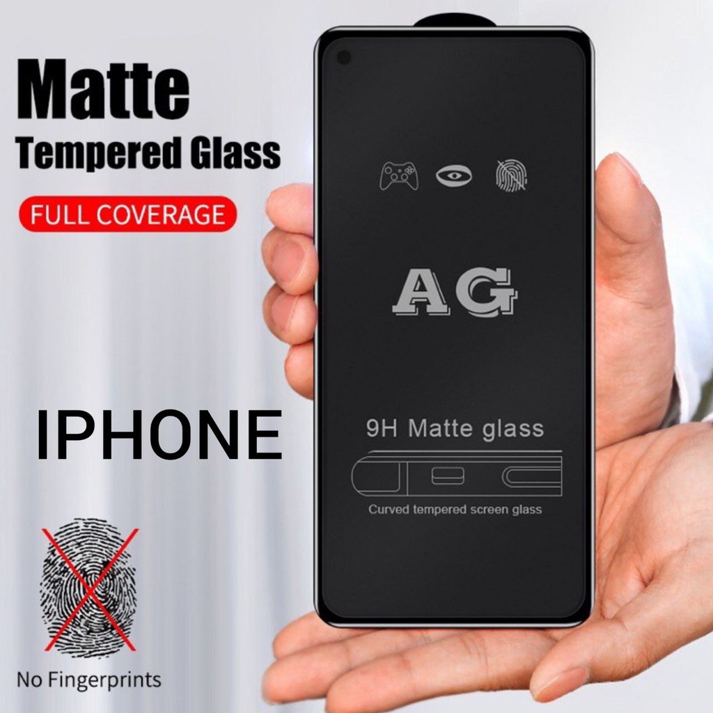 TEMPERED GLASS KACA FULL SCREEN MATE AG ORIGINAL 100% TYPE HP IPHONE 6 7 7+ 8 X 11