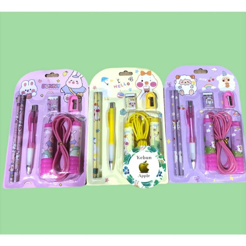 

[AJS] Set Alat Tulis 5in1/Set Stationery Dengan Tali Lompat Skipping