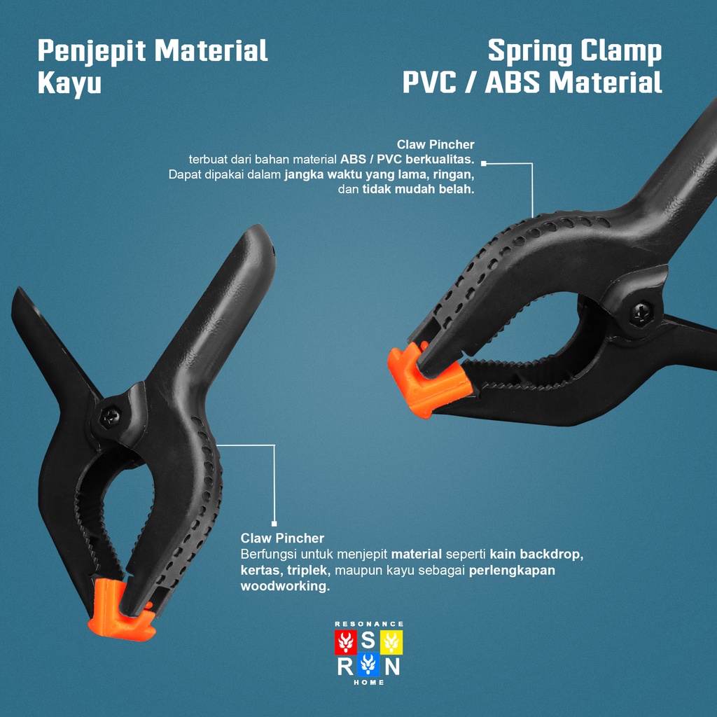 Penjepit Kayu Multifungsi / Spring Clamp KECIL Resonance Home