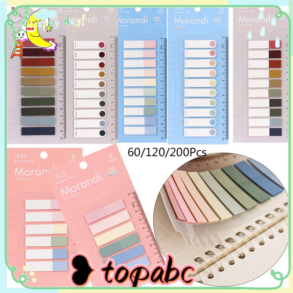 Top 60-200Sheets Sticky Notes Colorful Novelty Tab Strip Index Bendera Perlengkapan Kantor Poin Kunci Loose-leaf